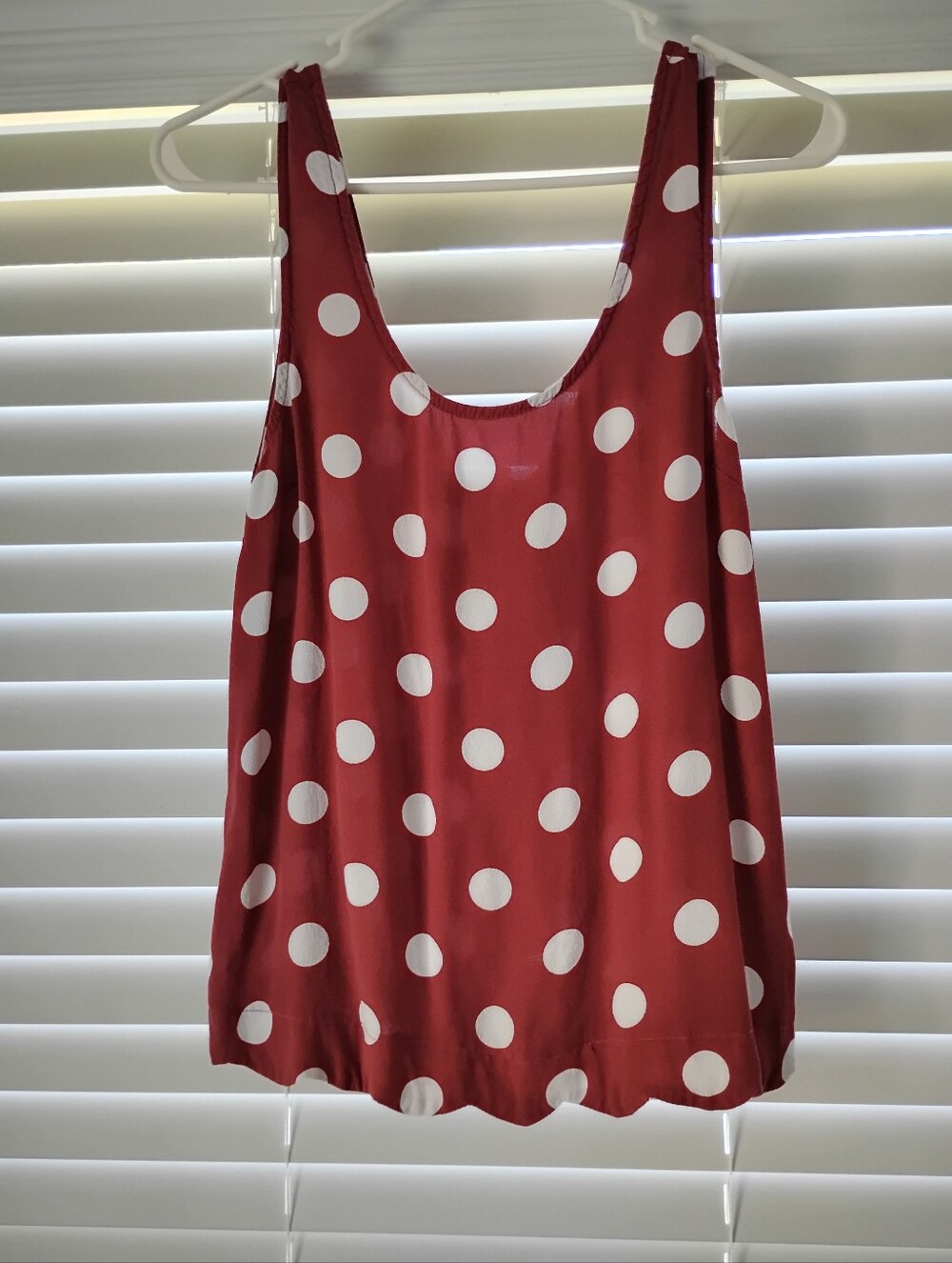 Mittoshop Size Small Women’s Red Polka Dot Sleeveless Tank Top